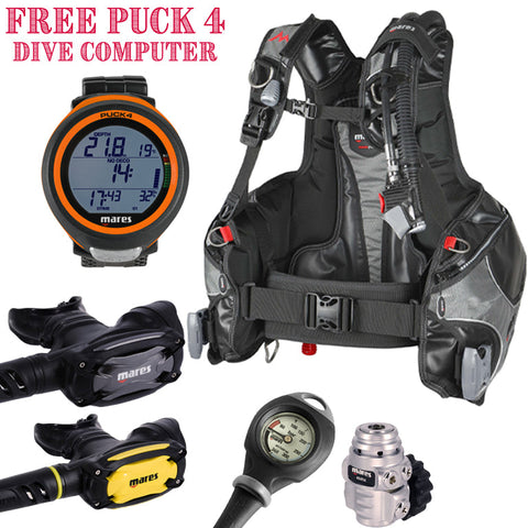 Mares SXS 62x Scuba Set + FREE Mares PUCK4 Dive Computer