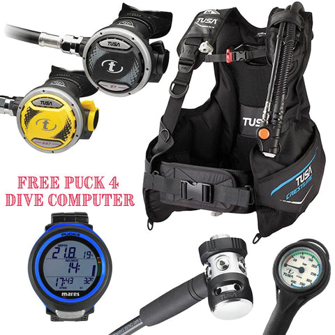 Tusa Crestline Set + FREE PUCK4 Dive Computer